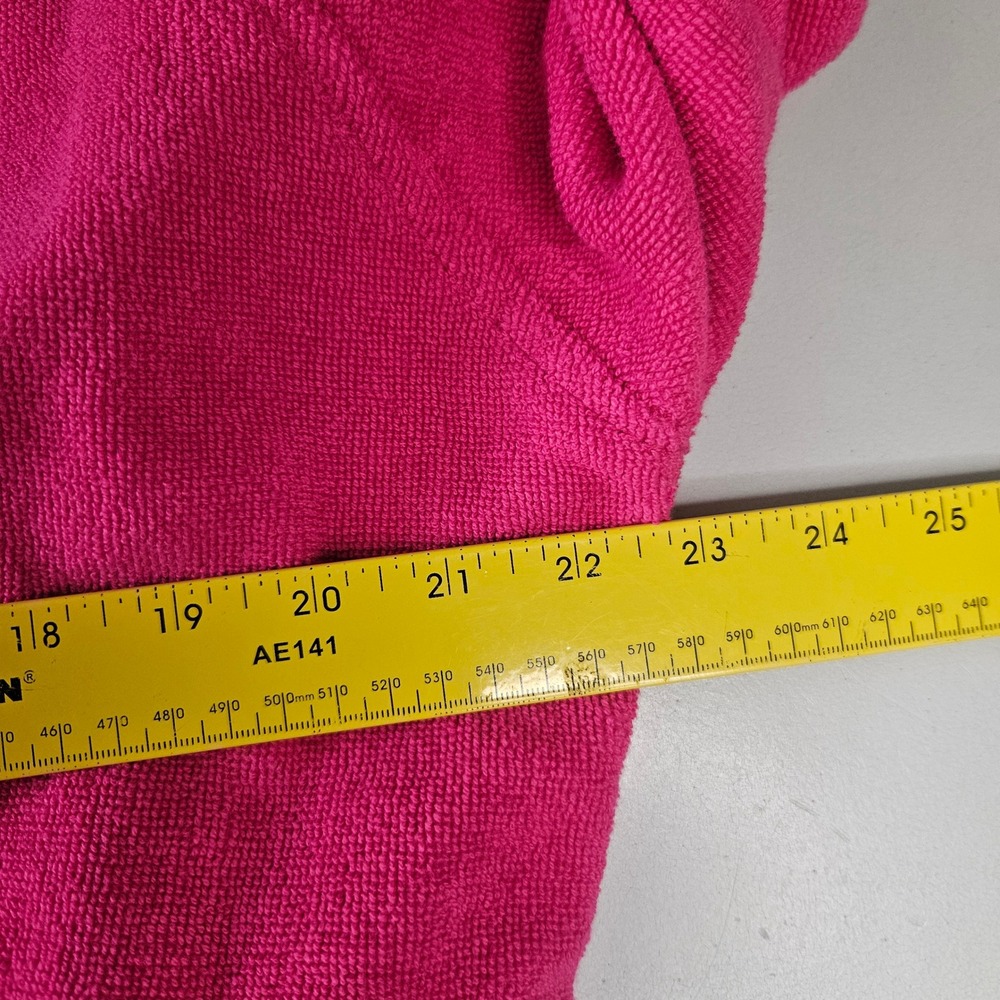 Lacoste Pink Cotton Terry Cloth Bathrobe Embroidered Logo Shawl Collar Robe - Picture 11 of 12
